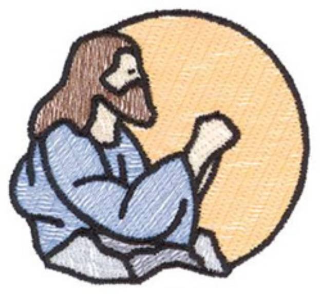 Picture of Jesus Praying Machine Embroidery Design