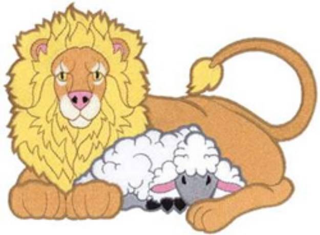 Picture of Lion & Lamb Machine Embroidery Design