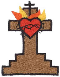 Sacred Heart Cross Machine Embroidery Design