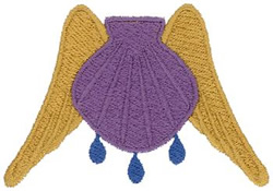 Winged Shell Machine Embroidery Design