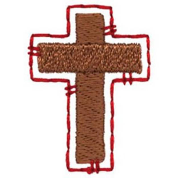 Picture of Outlined Cross Machine Embroidery Design