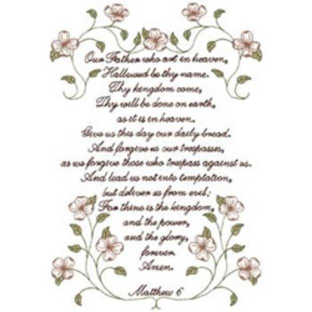 Picture of The Lords Prayer Machine Embroidery Design