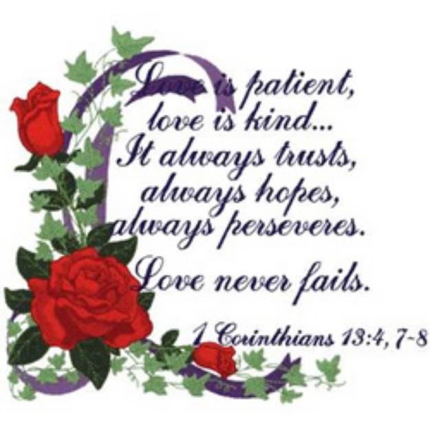 Picture of Love Is Patient Machine Embroidery Design