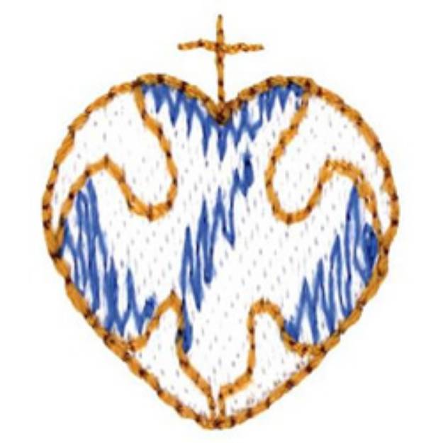 Picture of Cross On Heart Machine Embroidery Design