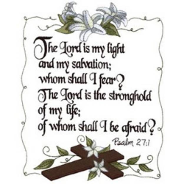 Picture of Psalm 27:1 Machine Embroidery Design