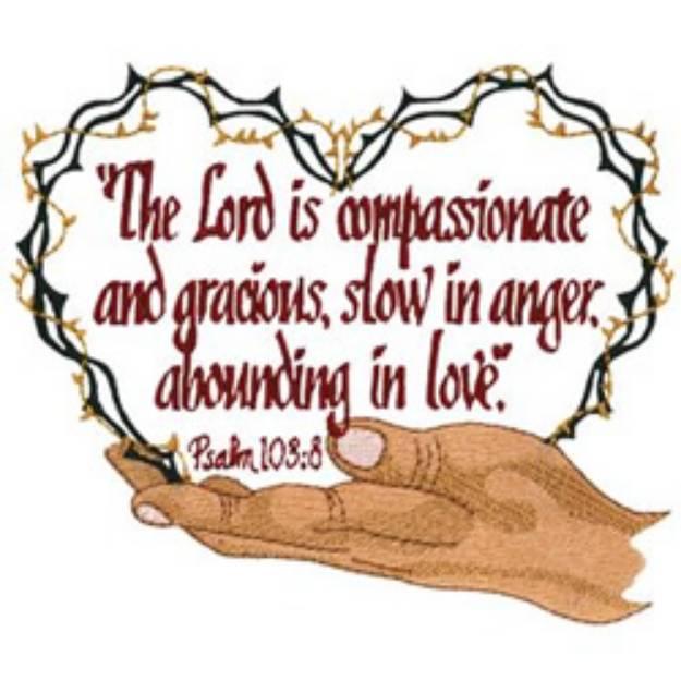 Picture of Psalm 103:8 Machine Embroidery Design