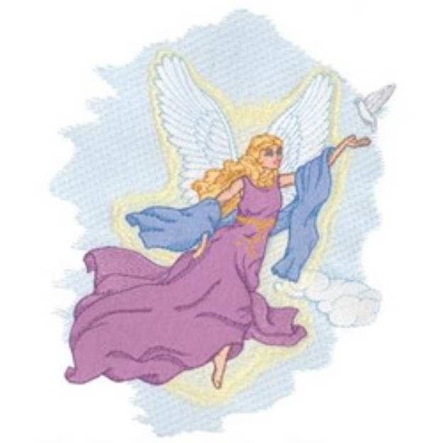 Picture of Angel With Dove Machine Embroidery Design