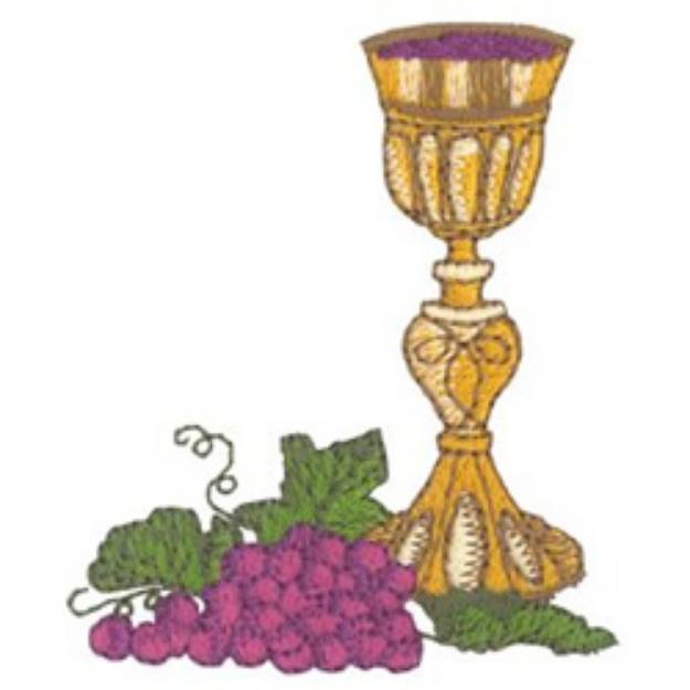 Picture of Chalice & Grapes Machine Embroidery Design
