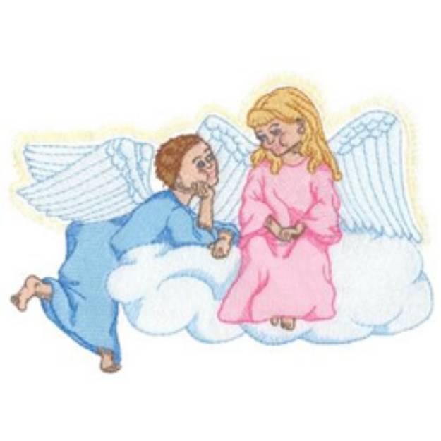 Picture of Angel Children Machine Embroidery Design
