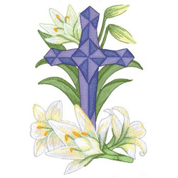 Easter Cross Machine Embroidery Design