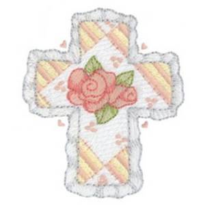 Picture of Rose Cross Machine Embroidery Design