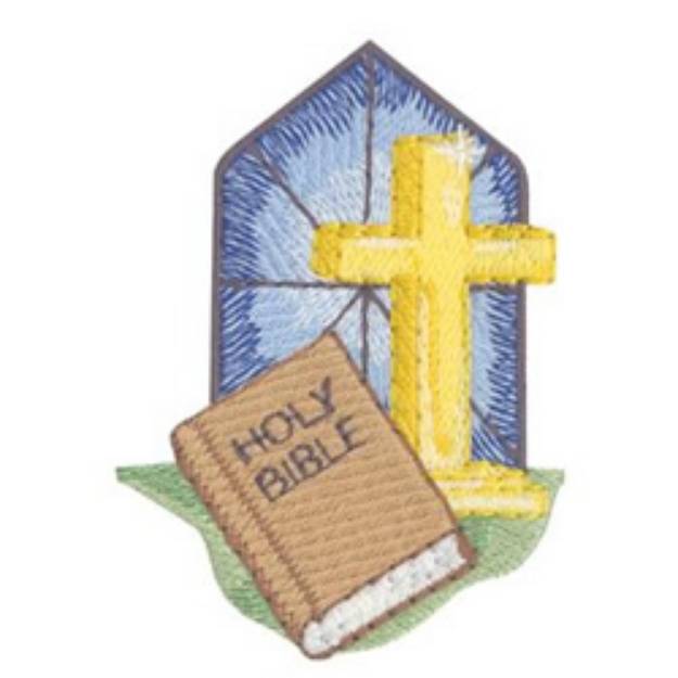 Picture of Bible And Cross Machine Embroidery Design