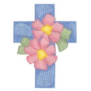 Picture of Flowered Cross Machine Embroidery Design