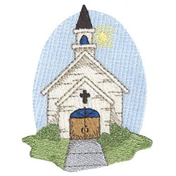 Country Church Machine Embroidery Design