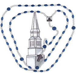 Rosary With Steeple Machine Embroidery Design