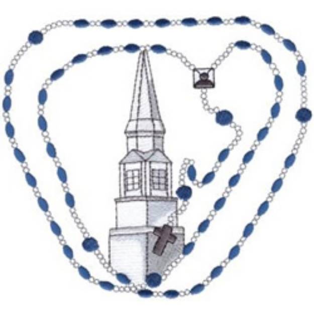 Picture of Rosary With Steeple Machine Embroidery Design