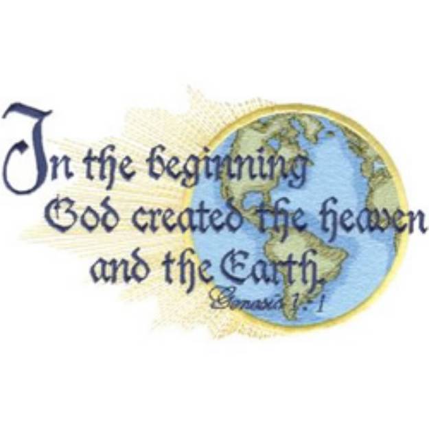 Picture of Genesis 1:1 Machine Embroidery Design