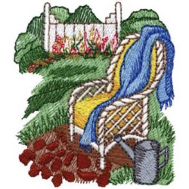 Picture of Garden Chair Machine Embroidery Design