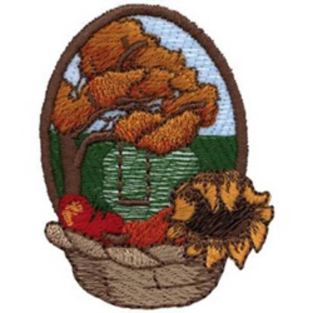 Picture of Fall Basket Machine Embroidery Design