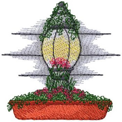 Lantern W/ith Flowers Machine Embroidery Design