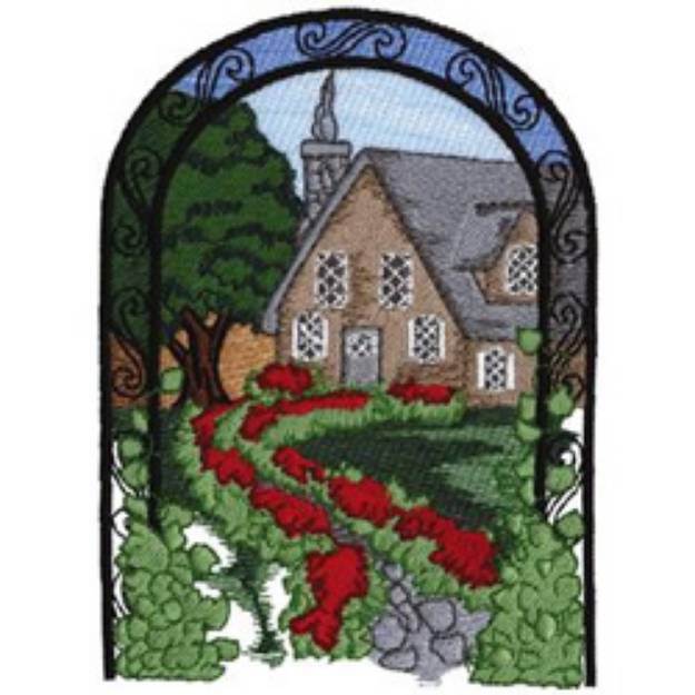 Picture of Garden Cottage Machine Embroidery Design