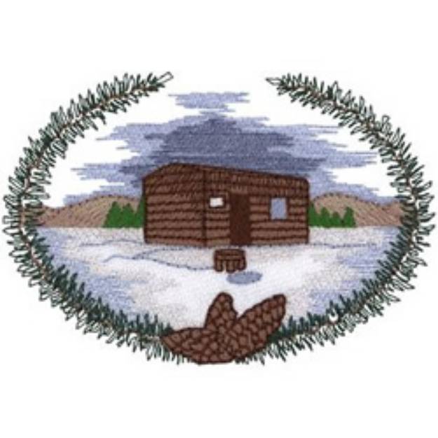 Picture of Ice Fishing House Machine Embroidery Design