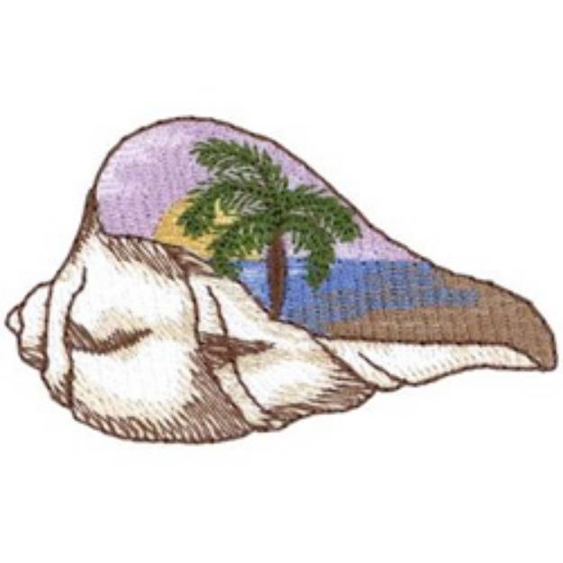 Picture of Seashell Beach Scene Machine Embroidery Design