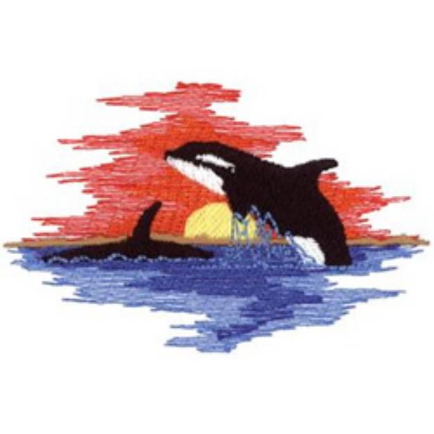 Picture of Killer Whales Machine Embroidery Design