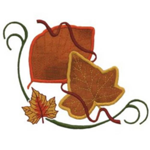 Picture of Applique Leaves Machine Embroidery Design