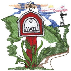 Barn Mailbox Machine Embroidery Design