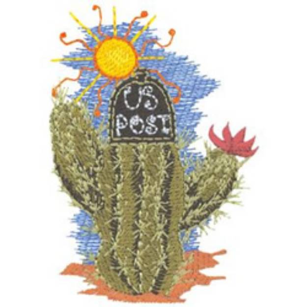 Picture of Cactus Mailbox Machine Embroidery Design