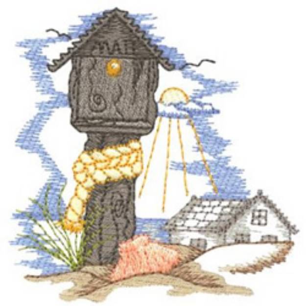 Picture of Ocean Mailbox Machine Embroidery Design