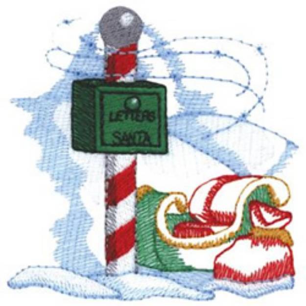 Picture of North Pole Mailbox Machine Embroidery Design