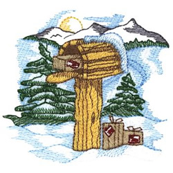Pine Mailbox Machine Embroidery Design