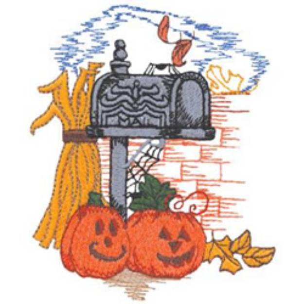 Picture of Halloween Mailbox Machine Embroidery Design