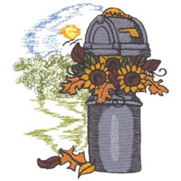 Picture of Sunflower Mailbox Machine Embroidery Design