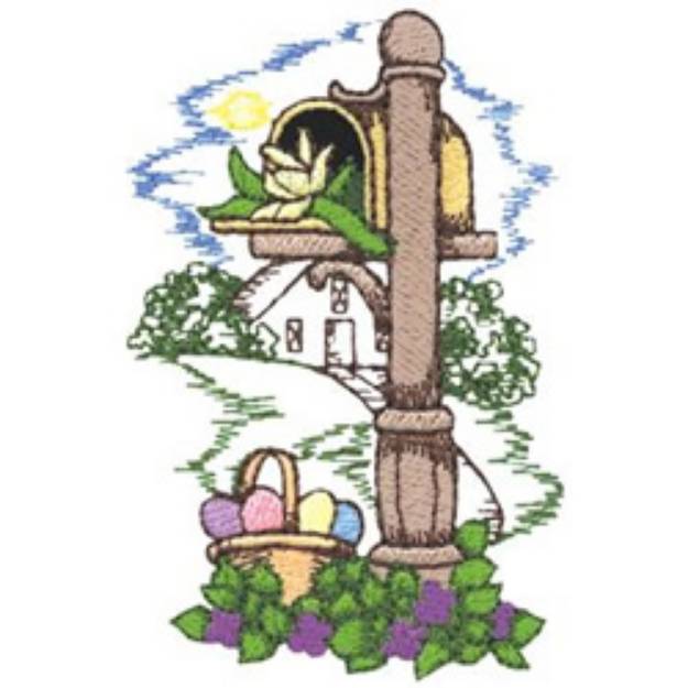 Picture of Easter Mailbox Machine Embroidery Design
