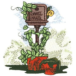 Topiary Mailbox Machine Embroidery Design