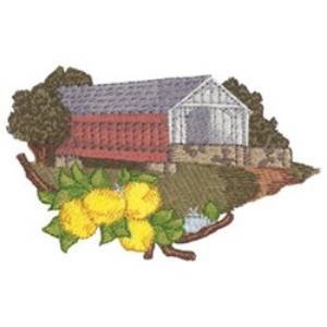 Picture of Bridge And Lemons Machine Embroidery Design
