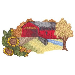 Sunflower Bridge Machine Embroidery Design