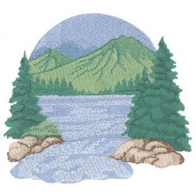 Picture of Mountain Scene Machine Embroidery Design