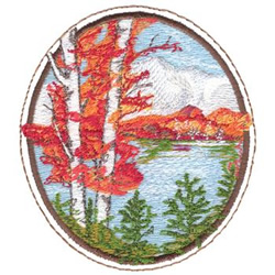 Fall Scene Machine Embroidery Design