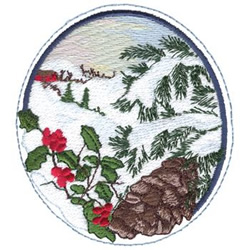 Winter Greens Machine Embroidery Design
