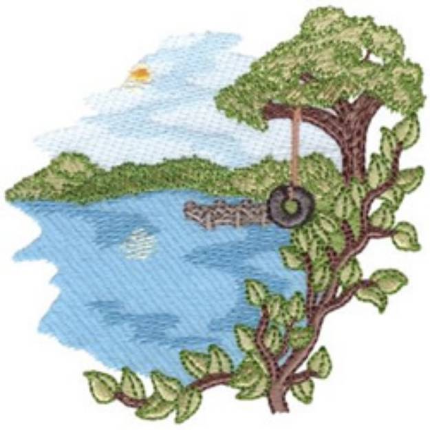 Picture of Tire Swing Machine Embroidery Design