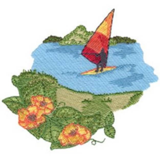 Picture of Windsurfing Machine Embroidery Design