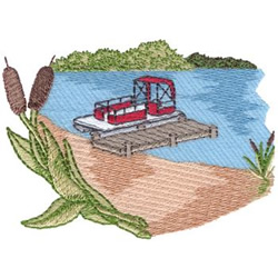 Pontoon Boat Machine Embroidery Design