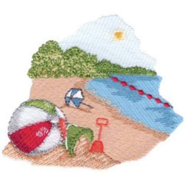 Picture of Beach Toys Machine Embroidery Design
