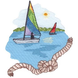 Sailing Machine Embroidery Design