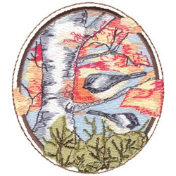 Fall Birds Machine Embroidery Design