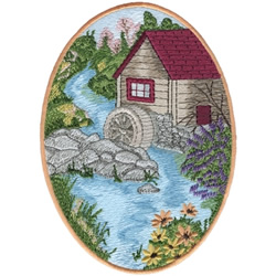 Old Mill Machine Embroidery Design
